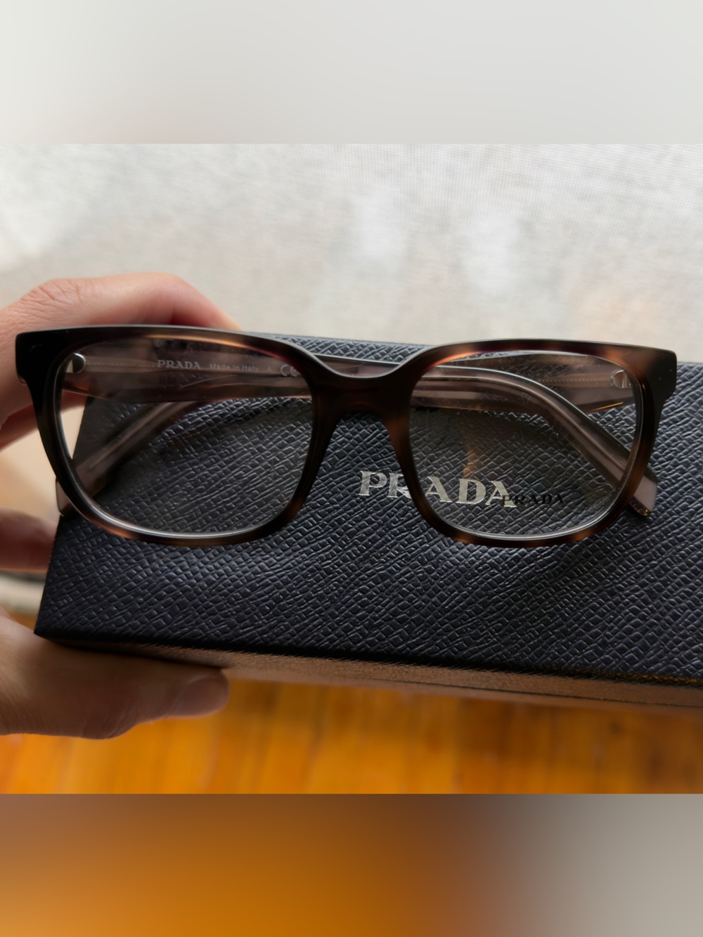 Prada OPR B01V Transparent Bottle Clear/Green Eyeglass Frames